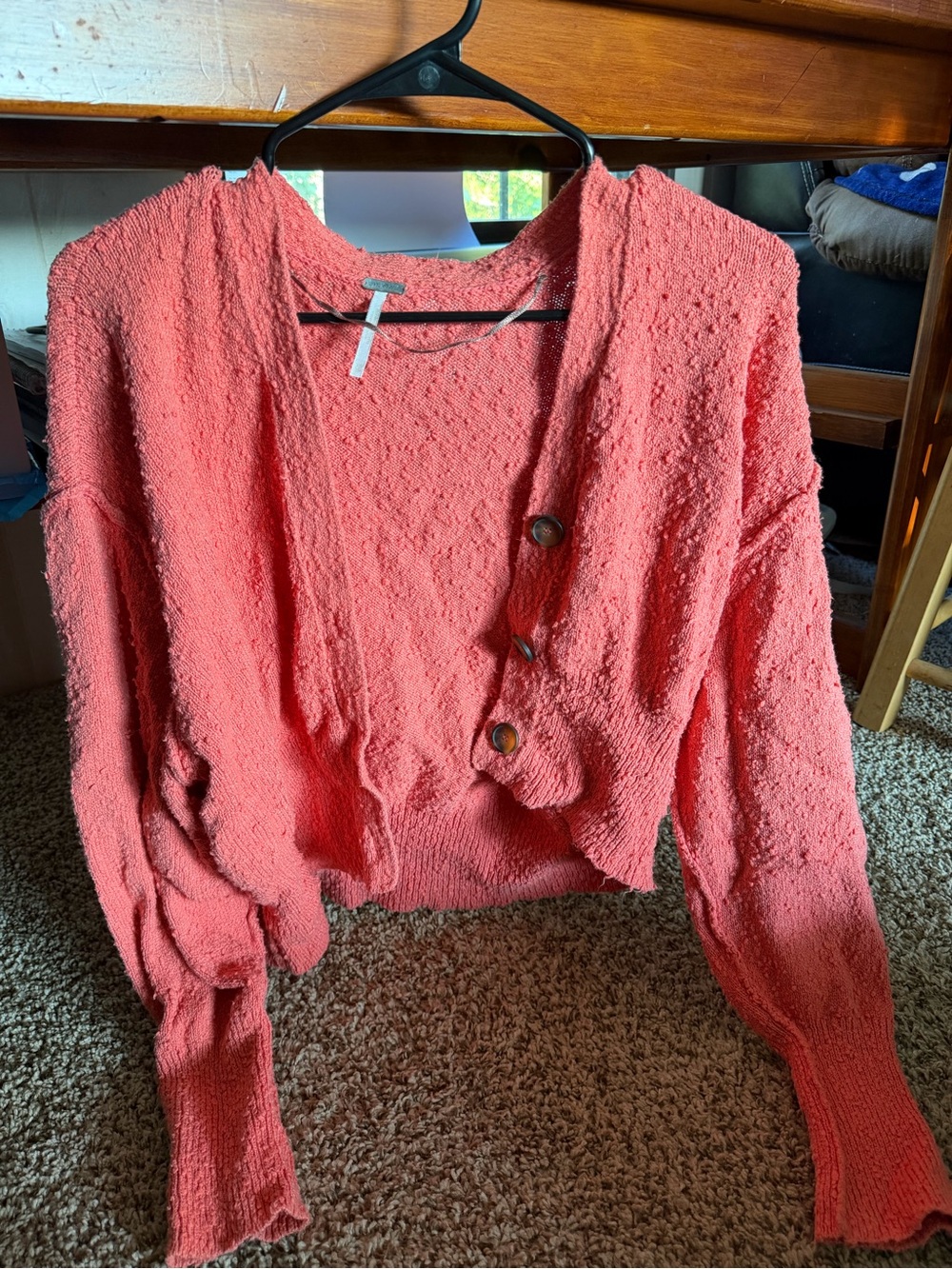 Free People Coral found my friends cardigan